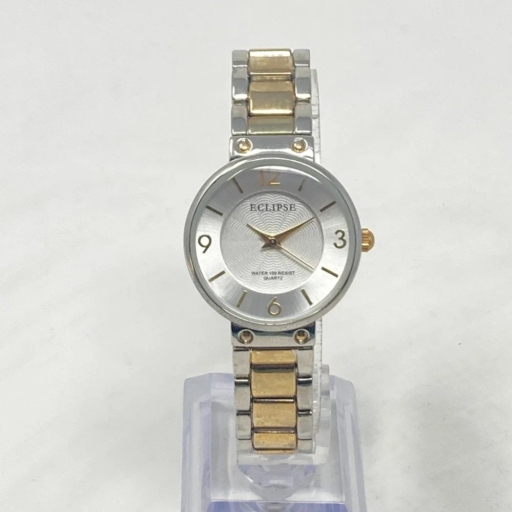 Eclipse Watch Women 30mm Silver Gold Two Tone Concentric 30M New Battery 7.25